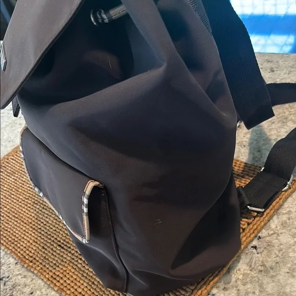 Burberry Fragrance Dark Brown Backpack w/ Nova Check Trim. Like new! - Picture 4 of 10